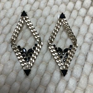 Gold color chain link earrings